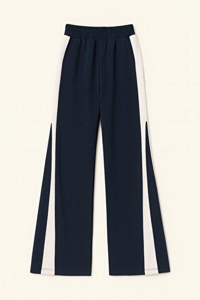 HAKKE White Stripe Detail Stylish and Trendy Wide Leg Pants