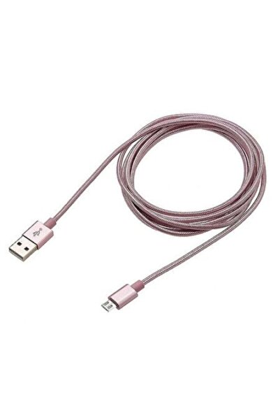 SOHO Micro USB Data Cable for Samsung, Huawei, HTC, Allview - 3 m, Pink