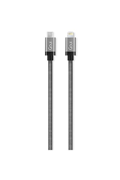 GOUİ Cablu de încărcare și date USB-C la Lightning, metalic, 18W, 1m, gri