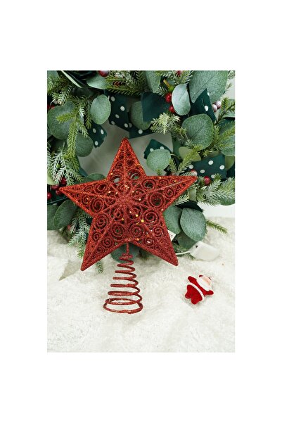 Flippy Decorative Christmas tree topper, Red, Star-shaped, spiral, Plastic/Metal, 19 cm x 23 cm,