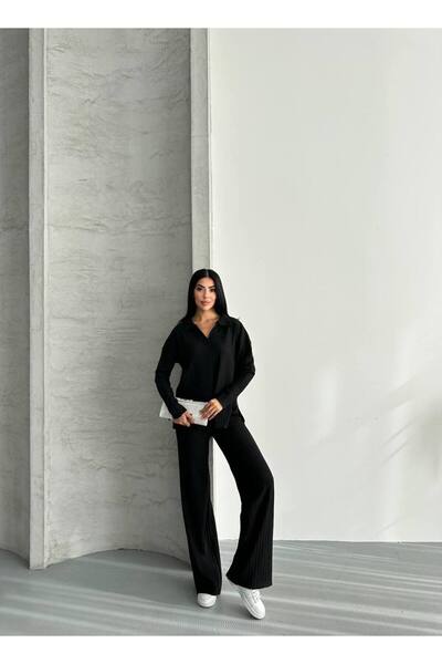 ezber moda Women's Cotton Polo Neck Double Set