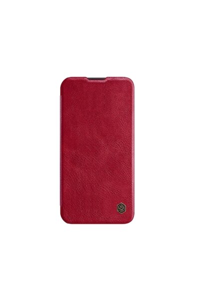 SOHO Camera-protection case for iPhone 13 with flip cover, -leather, Red