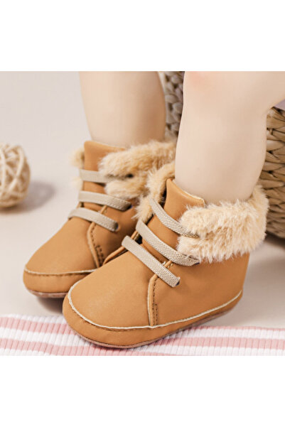 Bebelul Brown baby booties - Shinny