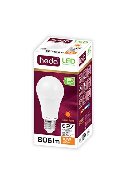 HEDA Bec LED A60 E27 Normal 10W Lumină Caldă 3000K 806lm