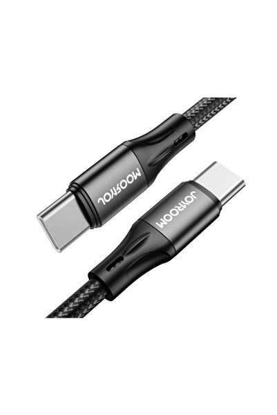 Joyroom Cablu USB-C la USB-C, 60W PD, încărcare rapidă și transfer de date, 2M, ranforsat, negru