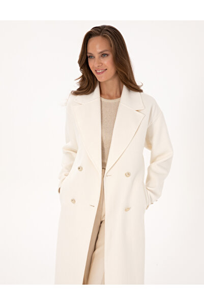 Pierre Cardin Ecru Cashmere Coat 50308929-Vr019