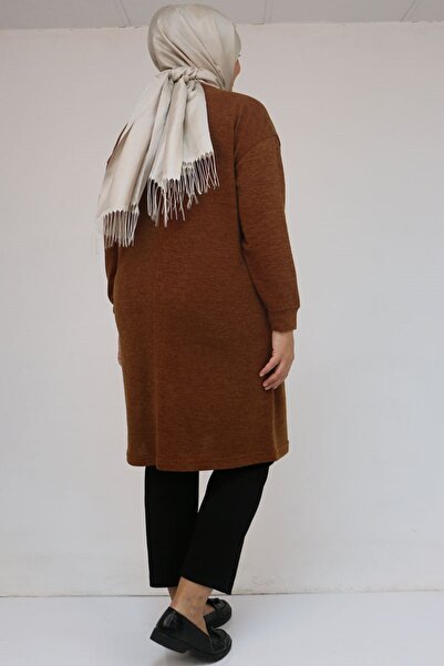 Eslina 58148 Plus Size Mir Tunic with Low Sleeves - Tan