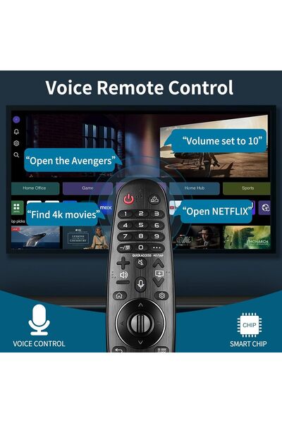 LG جهاز التحكم عن بعد السحري البديل TVSEN AN-MR20GA للتلفزيون الذكي، مع خاصية التعرف على الصوت والمؤشر