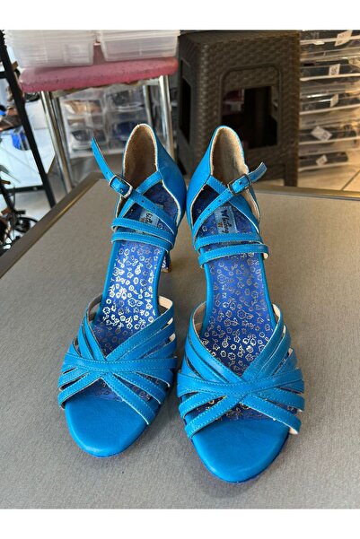 bitangosu Blue 7 Striped Latin, Salsa, Bacata, Tango, Dance and Ballroom Shoes 7 cm 11 Points Cup Heel