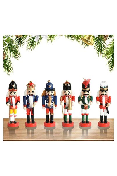 bies butik زينة عيد الميلاد، مجموعة من 6 جنود خشبيين لكسر الجوز