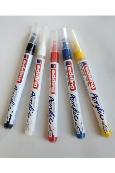 Edding مجموعة أقلام أكريليك دائمة مقاس 1-2 مم 5 قطع