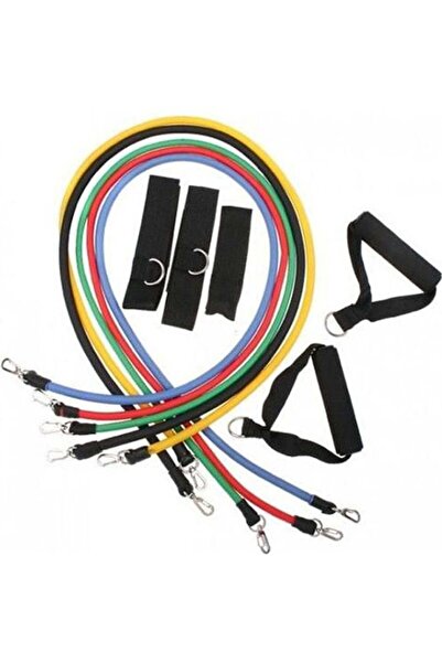 Generic 11-Piece Latex Resistance Bands Fitness Exercise Tube Rope Set Yoga Workout