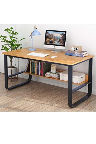 AGD Wood Modern Computer Desk Home, Simple Compact Table Study Office Desk Workstation Converter Lap