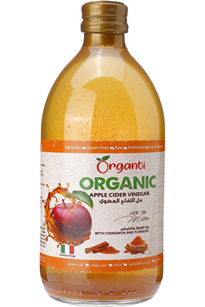Organti Organic Apple Cider Vinegar with Cinnamon and Turmeric 500 ml -