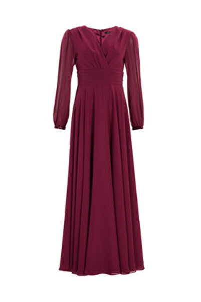 Swing Γυναικείο βραδινό φόρεμα 5AI17100 Μπορντό