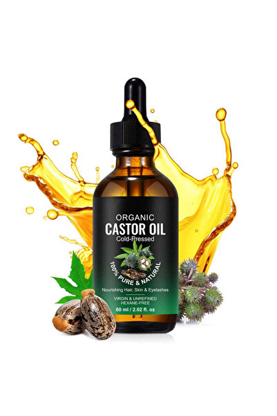 NOVA KISS Ulei de ricin 100% pur, fără hexan, stimulează creșterea părului și...