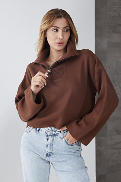 DPARİS Zippered Crop Knitwear Sweater