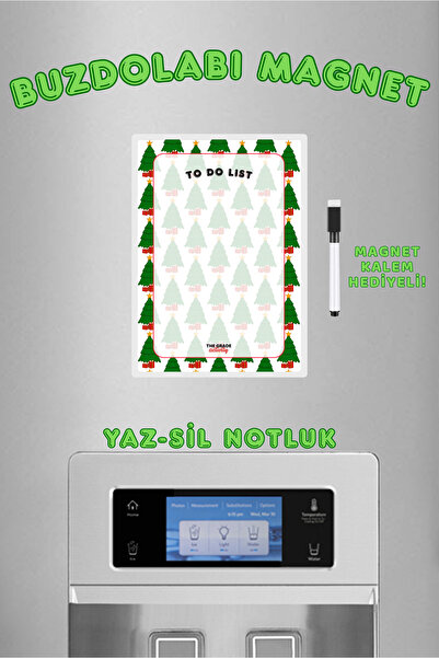 The Grade Activity Yaz Sil Yılbaşı Çam Ağaç To Do List Buzdolabı Magnetli Not...