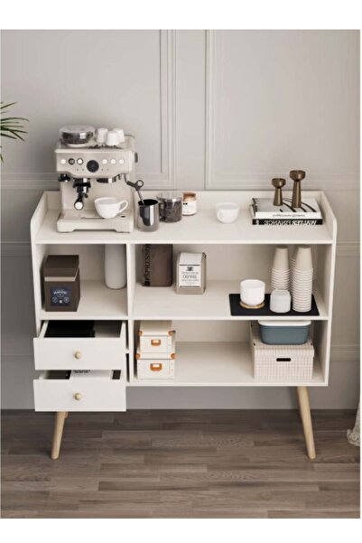 AGD Modern sideboard MDF sideboard storage cabinet with drawer, white color console table cabinet fo