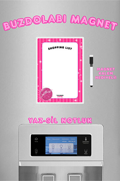 The Grade Yaz Sil Disko Top Shopping List Buzdolabı Magnet Notluk Dekoratif E...