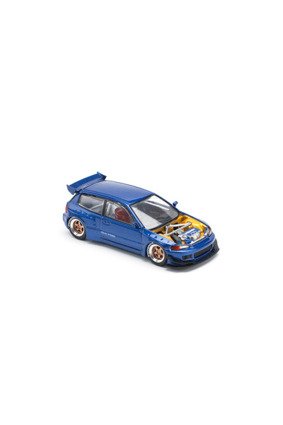 HOT WHEELS Pop Race 1/64 Honda Civic Pandem EG6 - Metalik Mavi Açık Kaput / PR640174