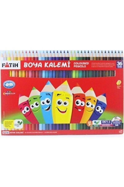 Fatih 36Li Dry Paint Full Size Cardboard Box 36 Colors