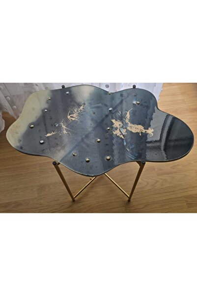 M.X.M. by Oana Art Coffee table, with irregularly shaped top, made of dual-use epoxy resin, 60 cm