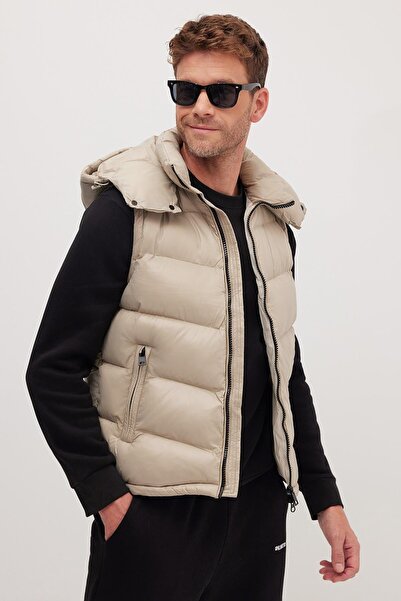 Tudors Ανδρικό γιλέκο με φουσκωτό ύφασμα, κανονική εφαρμογή, αμάνικο, διπλή τ...