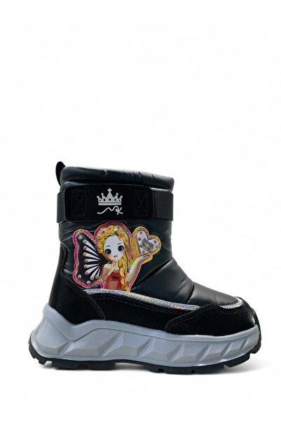 Tuğba Ortopedi 22673 Cizme de zăpadă cu blană neagră pentru fetiță