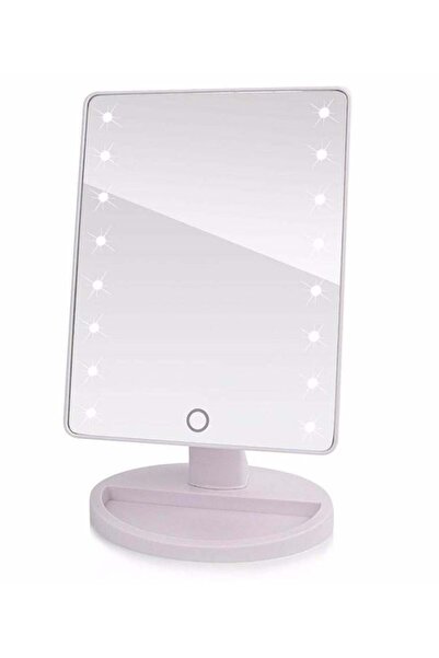 Generic مرآة مكياج دوارة مع أضواء LED بيضاء