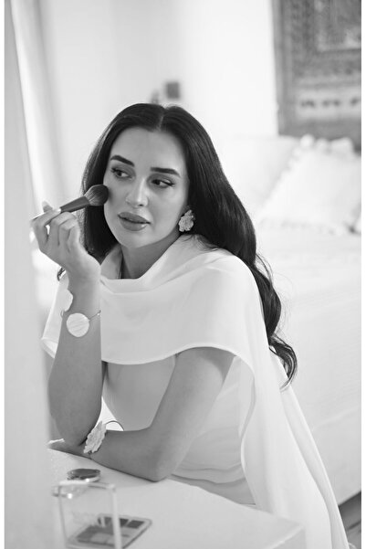 Tavie İki kuşaklı kolsuz elbise-Beyaz