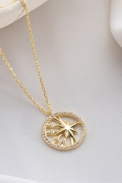 Two Arts Jewelry 925 Ayar Gümüş Kuzey Yıldızı Zirkon Taşlı Kolye – Zirkon Taşlı – Kadın