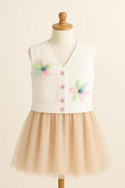 meriç bebe - bütün çocuklar melektir. mrc Vestă tricotată cu flori pentru fetiță - 1-5 ani