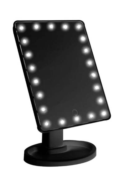 Generic مرآة مكياج سطح المكتب بشاشة لمس مزودة بـ 22 مصباح LED باللون الأسود