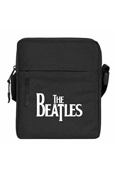 WAKHA حقيبة كتف بشعار البيتلز لون أسود