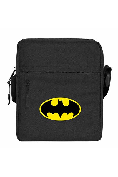 WAKHA حقيبة كتف بشعار باتمن لون أسود