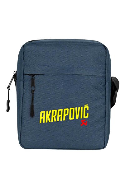 CrowsGate Geantă de umăr cu logo Akrapovic Culoare bleumarin