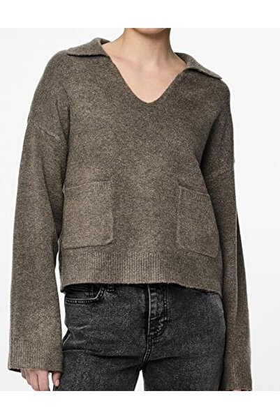 PIECES sweater, brown