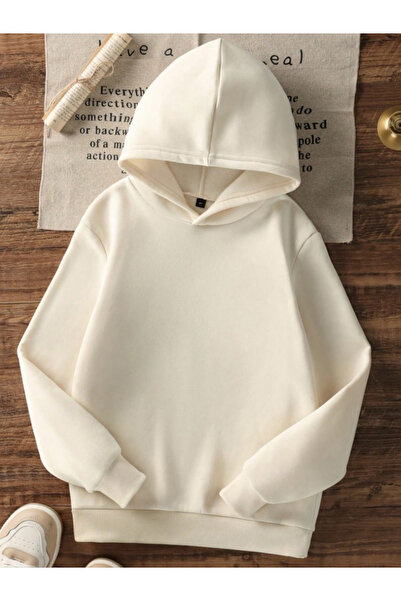 AFROGİYİM Γυναικείο φούτερ με κουκούλα με στάμπα με αστέρια και ανάγλυφο 2 νήματα