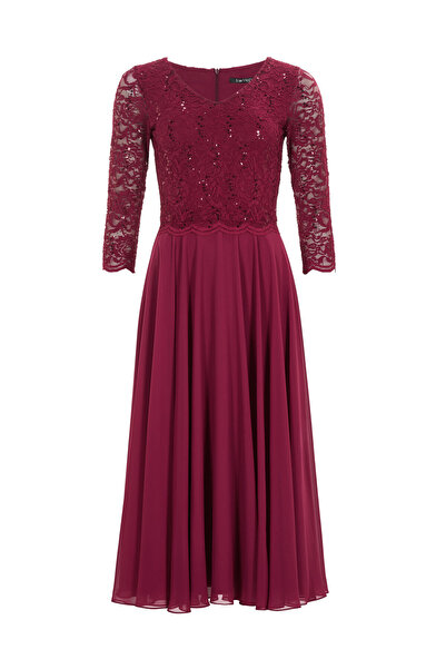 Swing Γυναικείο φόρεμα κοκτέιλ 5AI08900 Μπορντό