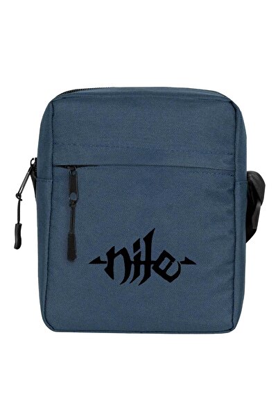 WAKHA حقيبة كتف بشعار نيل لون أزرق داكن