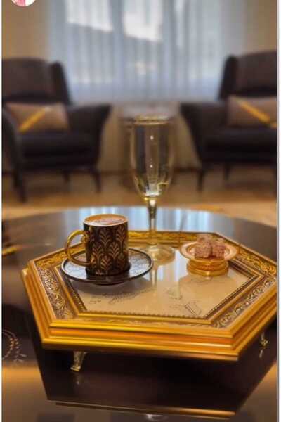 AuraStile 6'lı Amsterdam Sunumluk El Yapımı Çay Kahve Söz Nişan Servis Sunum ...