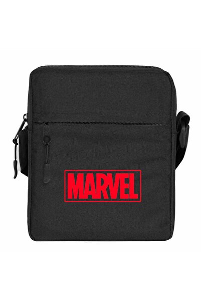 CrowsGate حقيبة كتف بشعار مارفل لون أسود
