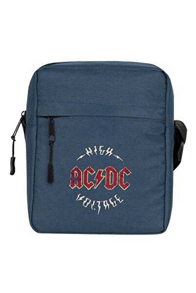 CrowsGate Geantă de umăr Ac Dc Vintage Culoare bleumarin