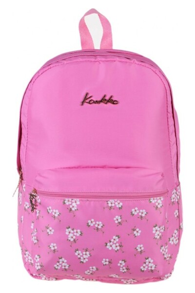 KAUKKO Soft Floral Pembe Çiçekli Okul ve Günlük Sırt Çantası