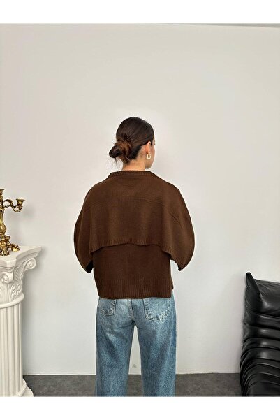 DEHA textile Buttoned Loose Fitting Poncho Cardigan