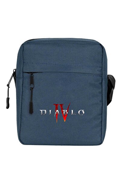CrowsGate Geantă de umăr cu logo Diablo IV Culoare bleumarin