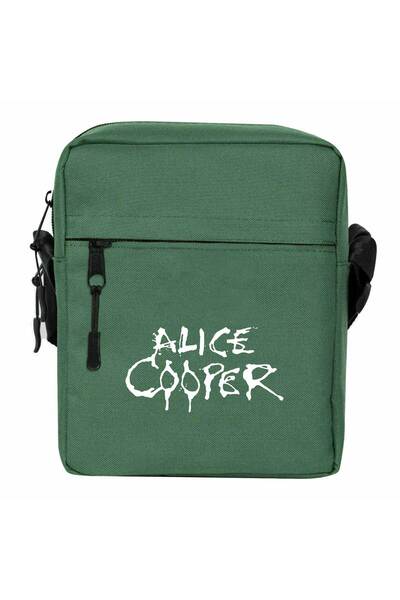 WAKHA حقيبة كتف بشعار أليس كوبر باللون الأخضر