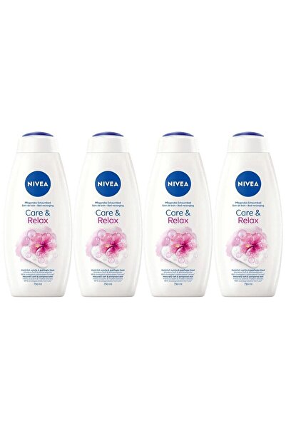 NIVEA Set 4 x Foaming/Shower Gel 750ml 2in1 Care & Relax