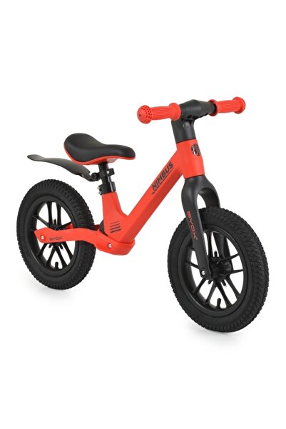 byox Bicicletă de echilibru, Nimbus Candy Red 12 inch cu șa reglabilă, roți LED, vârstă 3+